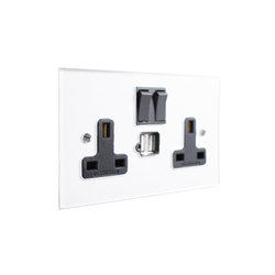 Invisible double 13amp socket with USB | Prese inglesi | Forbes & Lomax