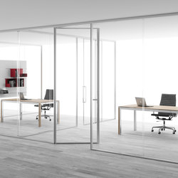 A65 Glass wall partition with hinged door | Wall partition systems | ALEA