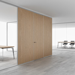 A65 Glass and wood wall partition with hinged door | Wall partition systems | ALEA