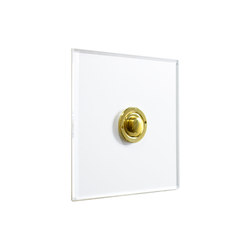 Invisible Lightswitch® with Unlacquered Brass button dimmer | interuttori pulsante | Forbes & Lomax