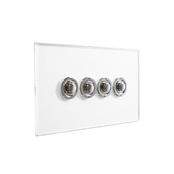 Invisible Lightswitch® with four gang Nickel button dimmer | Switches | Forbes & Lomax