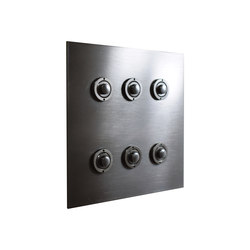 Six gang Antique Bronze button dimmer | Switches | Forbes & Lomax