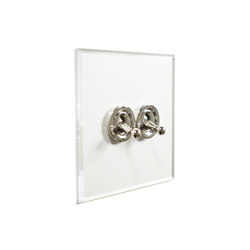 Invisible Lightswitch® with Nickel Silver two gang dolly | Switches | Forbes & Lomax