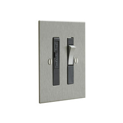 Stainless Steel switched fused spur with black insert | Security systems | Forbes & Lomax