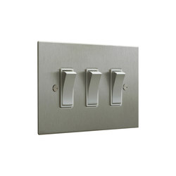 Stainless Steel three gang rocker switch | Switches | Forbes & Lomax