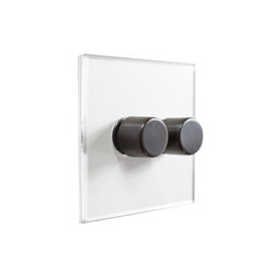 Invisible Lightswitch® with Antique Bronze two gang rotary dimmer | Interruttori manopola | Forbes & Lomax