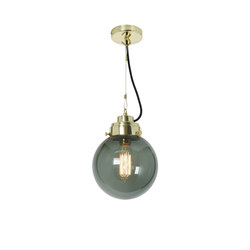 Small Globe, Anthracite and brass with black braided cable | Suspended lights | Original BTC