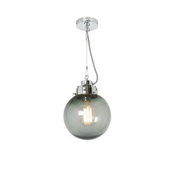 Small Globe, Seedy Anthracite and chrome with black & white braided cable | Suspended lights | Original BTC