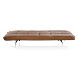 PK80™ | Daybed | Leather | Satin brushed stainless steel base | Tagesliegen / Lounger | Fritz Hansen