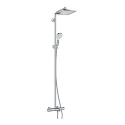 hansgrohe Crometta E 240 1jet Showerpipe for bath tub | Shower controls | Hansgrohe