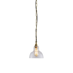 Glass York Pendant, Size 1, Clear and Brass | Suspended lights | Original BTC