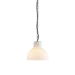 Glass York Pendant, Size 2, Opal and Weathered Brass | Suspended lights | Original BTC