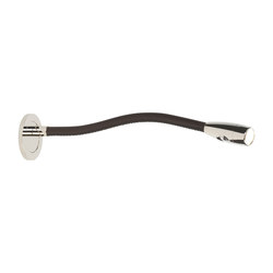 Jet Stream Escutcheon Light, polished nickel with chocolate brown leather