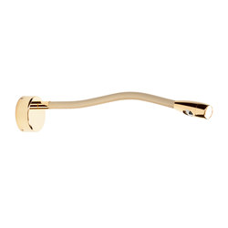 Jet Stream Wall Light, gold plated with beige leather