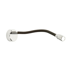 Jet Stream Wall Light, polished nickel with chocolate brown leather
