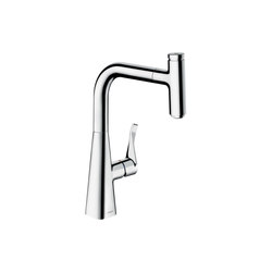 hansgrohe Metris Select Single lever kitchen mixer 240 with pull-out spout |  | Hansgrohe