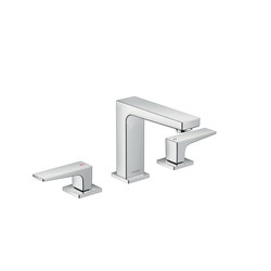 hansgrohe Metropol 3-hole basin mixer 110 with lever handles and push-open waste set | Wash basin taps | Hansgrohe
