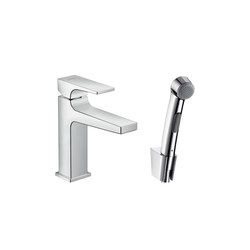 hansgrohe Metropol Bidette 1jet hand shower/ Metropol single lever basin mixer with lever handle set 1.60 m | Bathroom taps | Hansgrohe