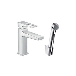 hansgrohe Metropol Bidette 1jet Handbrause/ Metropol Einhebel-Waschtischmischer mit Bügelgriff Set 1,60 m | Bidetarmaturen | Hansgrohe