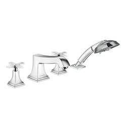 hansgrohe Metropol Classic 4-hole rim mounted bath mixer with cross handle |  | Hansgrohe