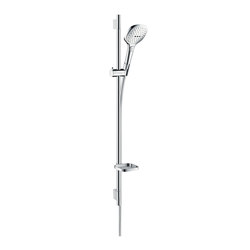 hansgrohe Raindance Select E 120 3jet hand shower EcoSmart 9 l/min/ Unica'S Puro wall bar 0.90 m set | Shower controls | Hansgrohe