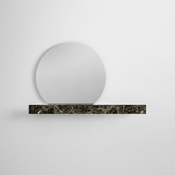 Shelf for polished edge mirror