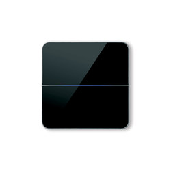 Enzo Schalter - schwarzes Glas - 2-Fach | KNX-Systeme | Basalte