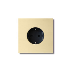 Power outlet - brushed brass - 1-gang