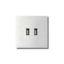 USB outlet - brushed aluminium