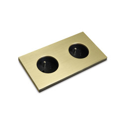 Power outlet - brushed brass - 2-gang | Enchufes Schuko | Basalte