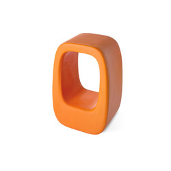 Lazy Bones stool in polyethylene, orange | without armrests | Slide