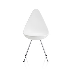 Drop™ | Chair | 3110 | White ABS/nylon reinforced plastic shell | Chrome base | Stühle | Fritz Hansen