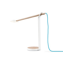 Gravy LED Desk Lamp - White Oak & Matte White | Table lights | Koncept