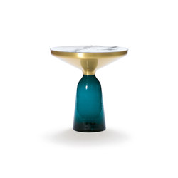 Bell Side Table brass-marble-blue