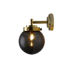 Mini Globe Wall Light, Anthracite with Brass
