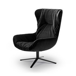 Leya | Wingback Chair with x-base frame | Poltrone | FREIFRAU MANUFAKTUR