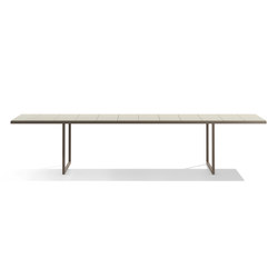 Nox Dining Table - 350 cm - Wengé frame, linen glazed lava stone | Dining tables | Tribù
