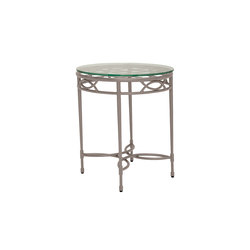 AMALFI WOVEN GLASS TOP SIDE TABLE ROUND 51 | Side tables | JANUS et Cie