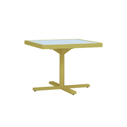DUO GLASS TOP SIDE TABLE SQUARE 53 | Tables de repas | JANUS et Cie