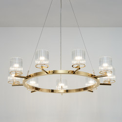 Flute Chandelier polished gold |  | Tom Kirk Lighting