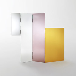 Rayures modular privacy screen in glass with mirror | Paraventi | Glas Italia