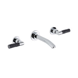 Bambou | Trim only for wall mounted 3-hole basin mixer | Wash basin taps | THG Paris