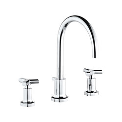 Les Ondes | Rim mounted 3-hole basin mixer | Wash basin taps | THG Paris