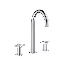 Chrome 4005176454738 GROHE Grohe Atrio Two-Hole Basin Mixer Tap 185mm Spout with Joystick 