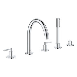 Atrio Tub filler with lever handles, handshower and diverter (5-hole) | Bathroom taps | GROHE