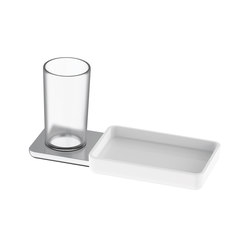 Liv Glass holder and storage dish | Bath shelves | Bodenschatz