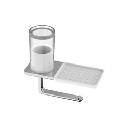 Liv Toilet paper holder with hygiene box and soap dish | Bathroom accessories | Bodenschatz
