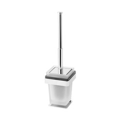 Simara Toilet brush set, stand model with closing lid | Toilet brush holders | Bodenschatz
