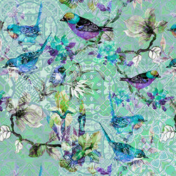Walls By Patel | Wallpaper Mosaic Birds 3 | Wall coverings / wallpapers | Architects Paper