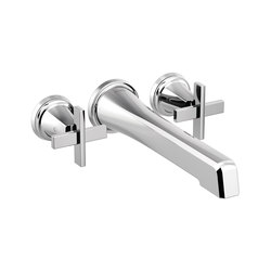 Two Handle Wall Mount Tub Filler with Cross Handles